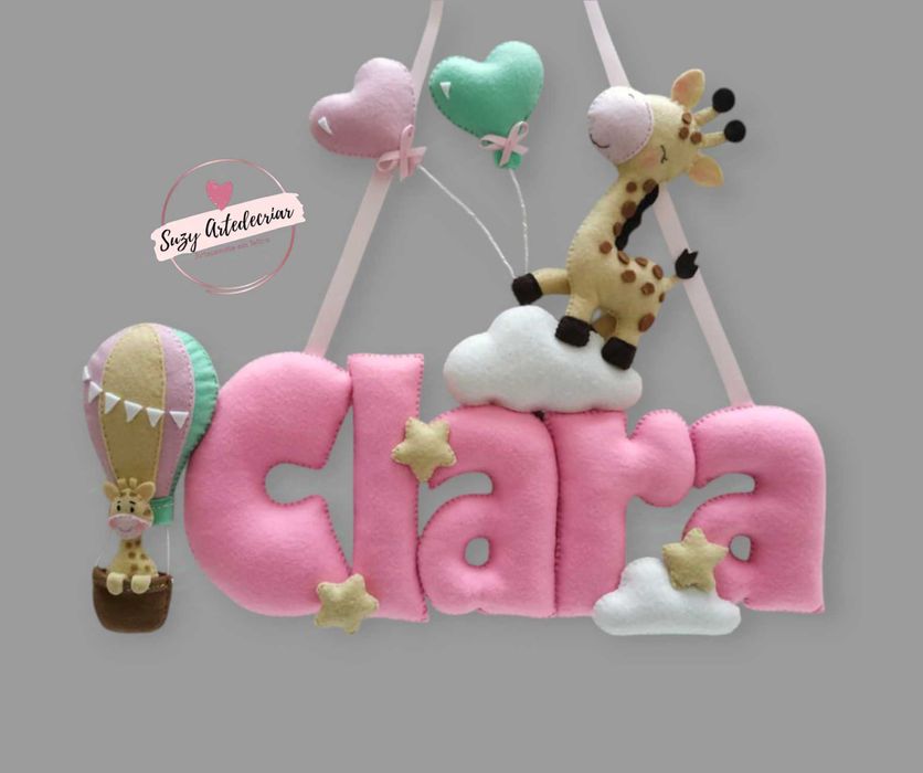 Enfeite Porta Quarto Decoração Girafa