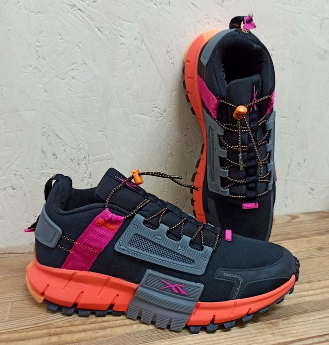 Reebok Zig Kinetica Edge кроссовки мужские черные с оранжевым термо