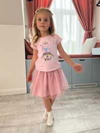 Святковий костюм для дівчинки, футболка та фатинова юбка, на 3-5 роки