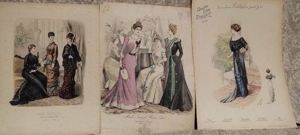 Stare litografie ,, Stroje moda ,,