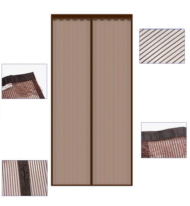 moskitiera magnetyczna do drzwi 100x200cm brązowa