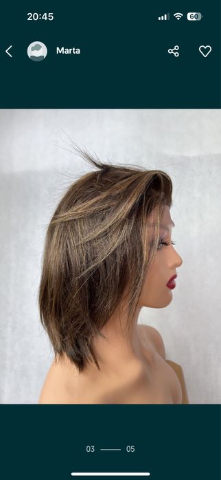 Cudowna peruka braz mikroskora wlosy naturalne