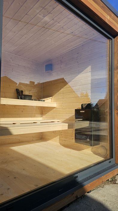 Sauna wolnostojąca drewniana ogrodowa NA JUŻ piec elektryczny 9kW 2x2m