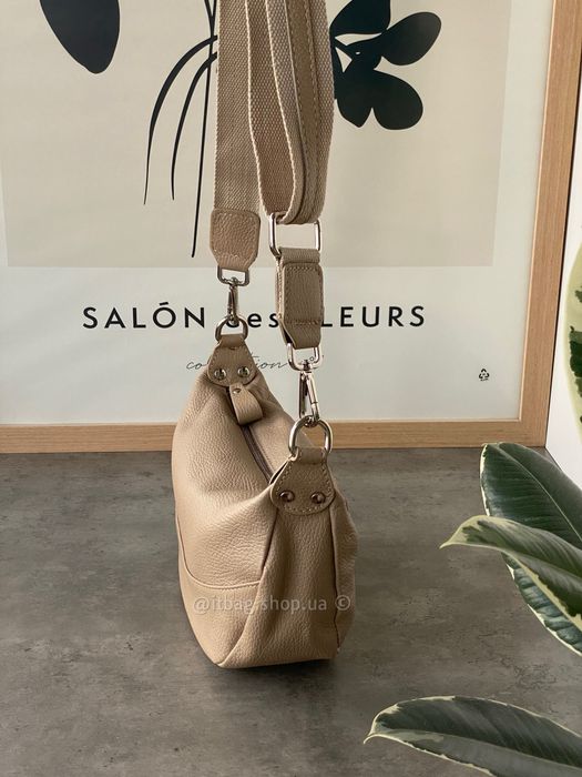 Шкіряна сумка кросбоді бананка італійська. Кожаная кроссбоди Италия