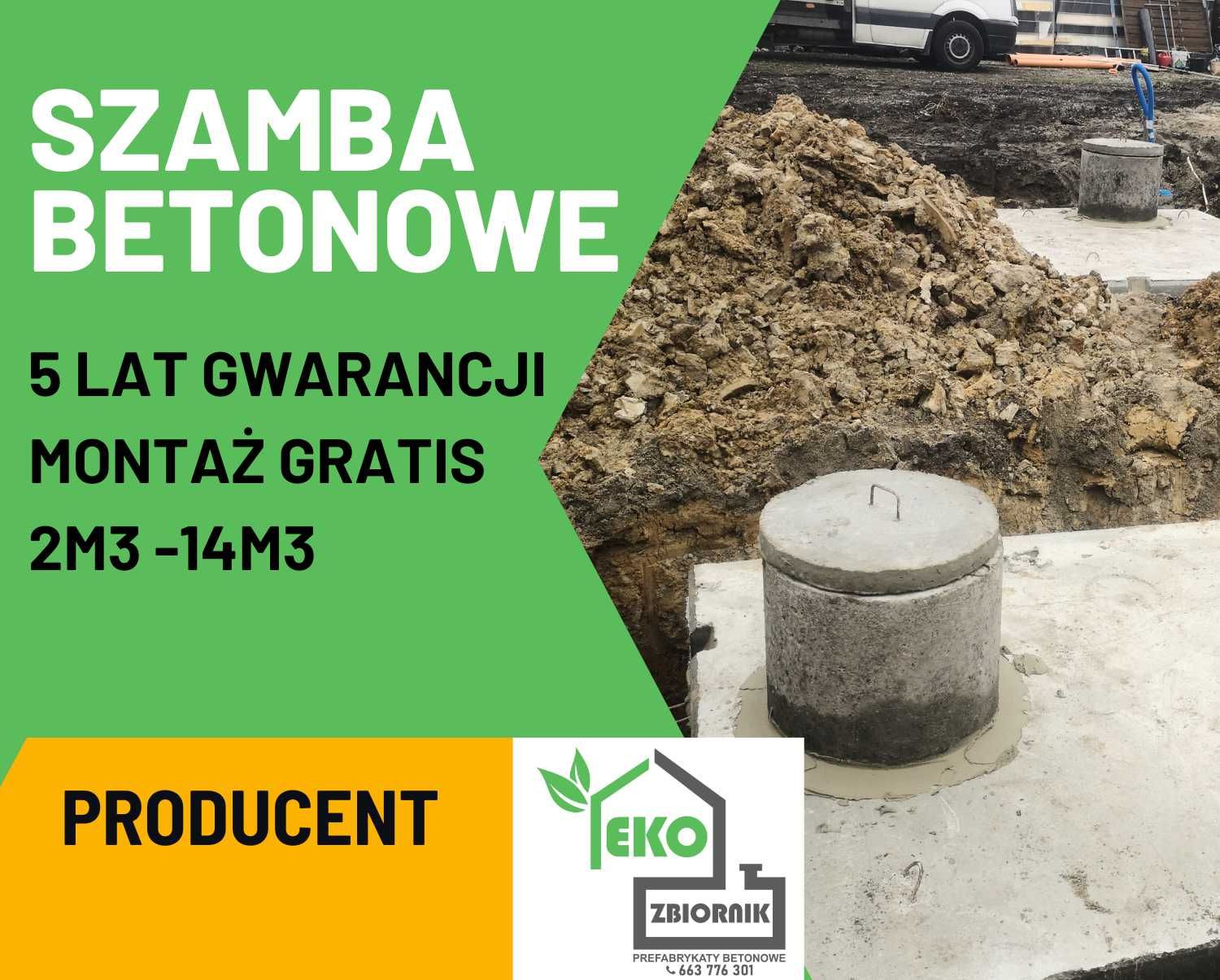 Szambo betonowe 10m3 zbiorniki na deszczówkę PPOŻ piwnice kanały
