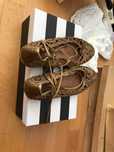 sabrinas aquazzura 36 bejes gold com caixa