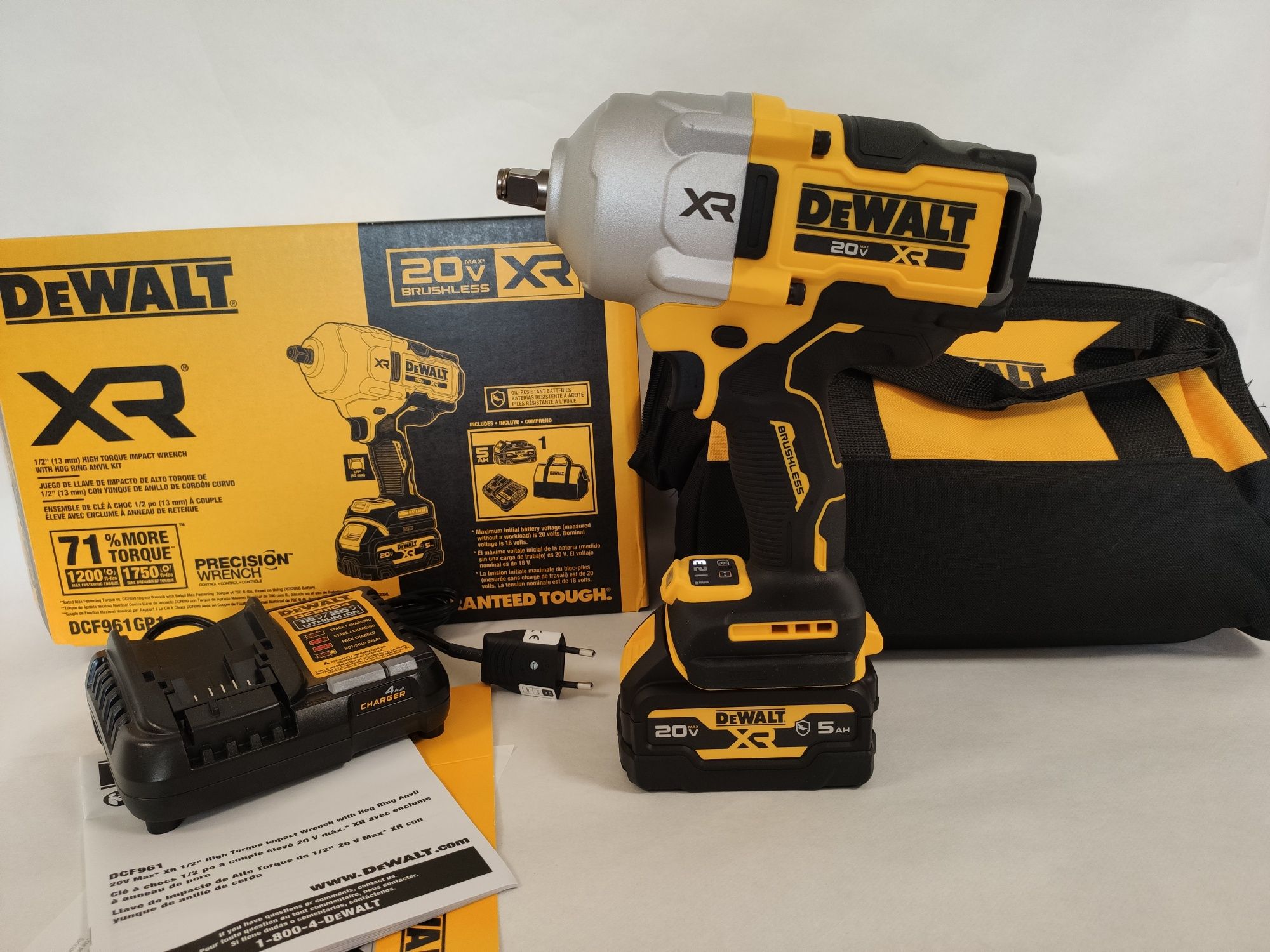 Безщітковий ударний гайковерт DeWALT DCF961GP1 XR 20V 1/2" оригінал