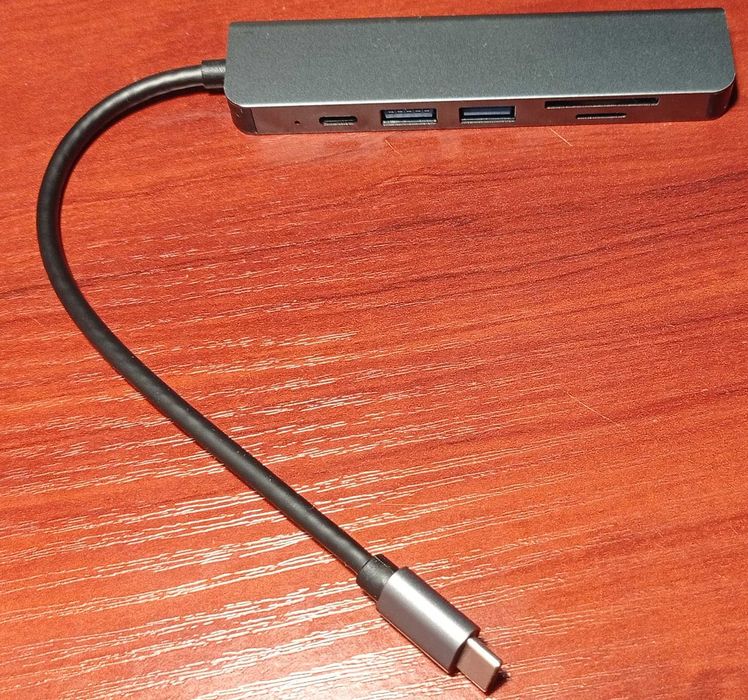 USB-хаб Type-C 6-в-1 (HDMI 4K30Hz, SD/TF, 2 x Type-A, Type-C)