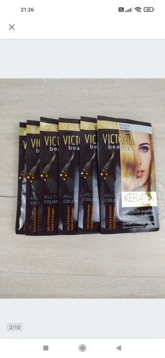 Victoria Beauty Szampon koloryzujący z keratyną V 61 BLOND 6 X 40 ml O