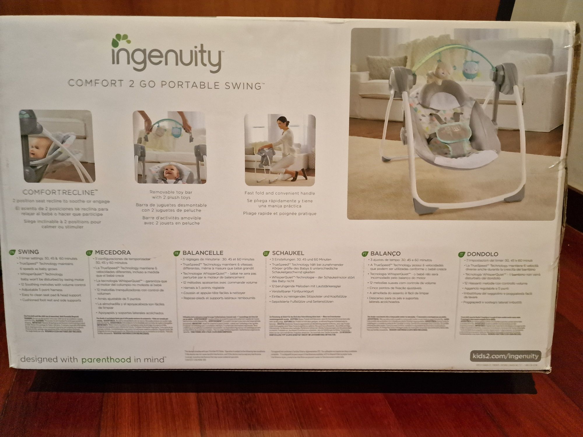 Espreguiçadeira de balanço portátil Ingenuity
Comfort 2 Go