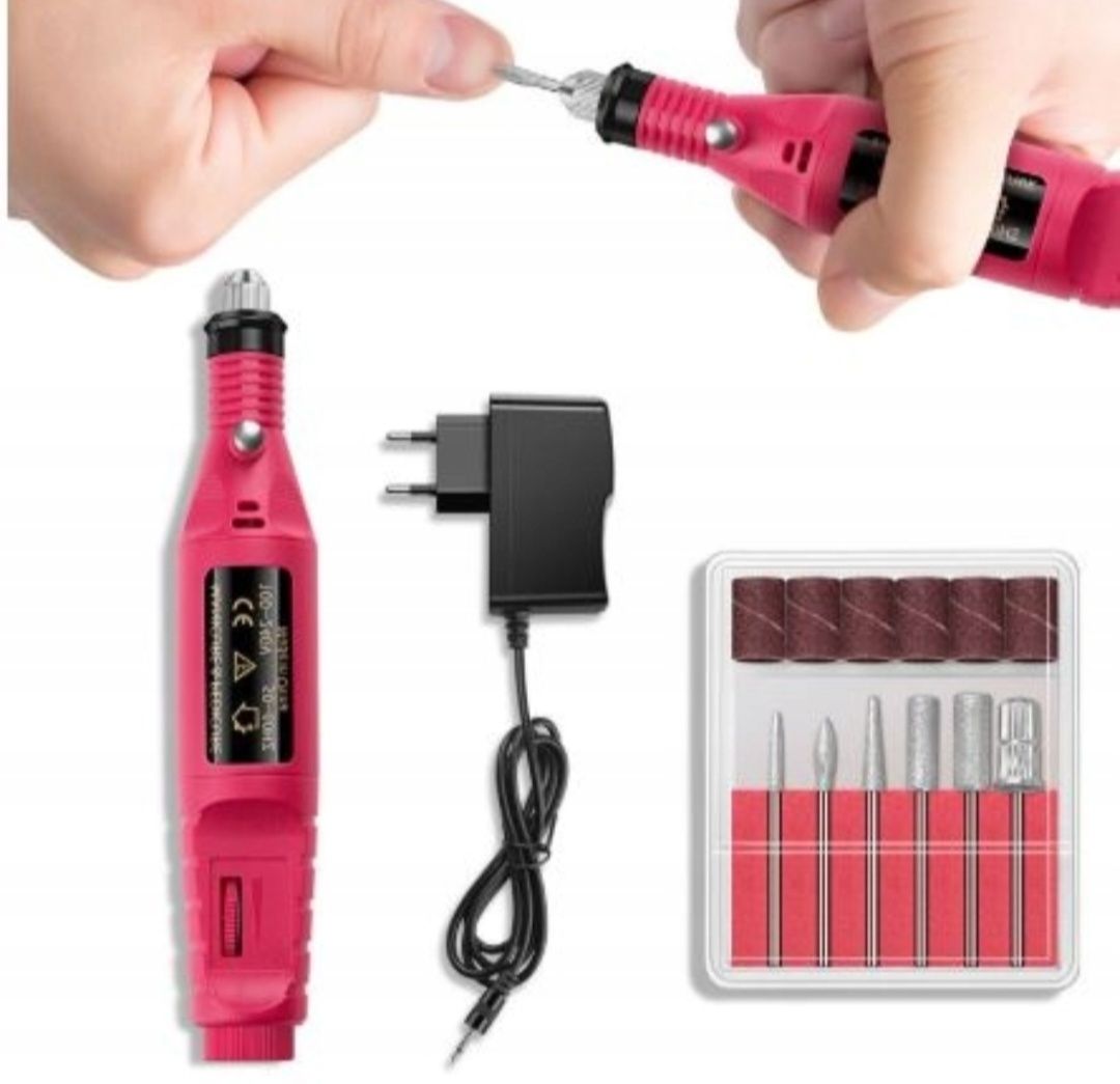 Frezarka do paznokci manicure pedicure zestaw frezy kapturki