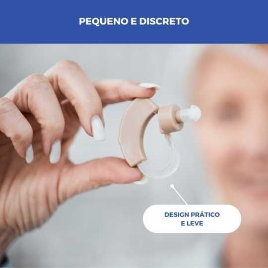 Amplificador de som, 5 níveis de volume, Rotação 360º, Bege