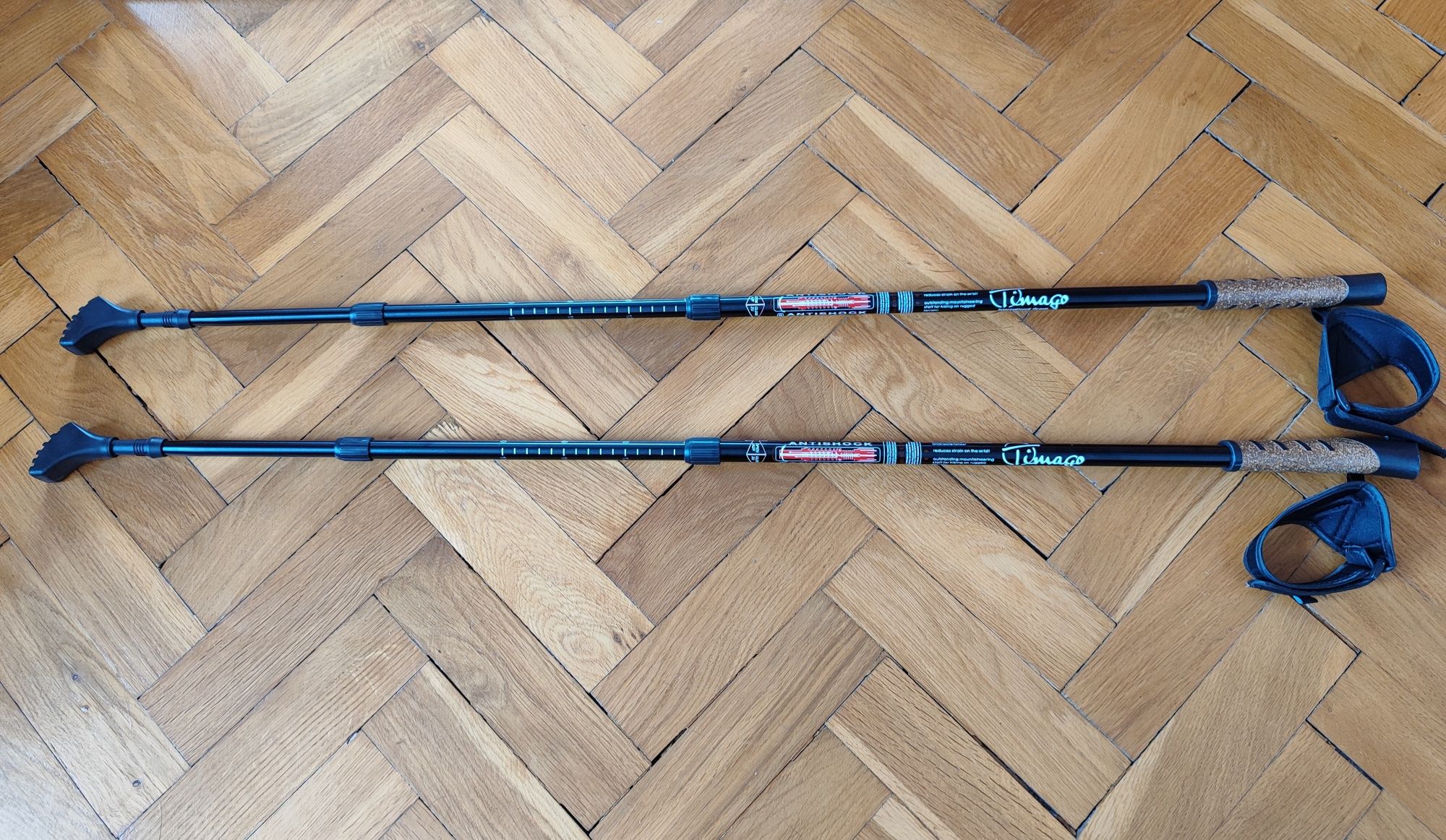 NOWE Kijki Kije Trekkingowe Nordic Walking TIMAGO, Antishock, składane
