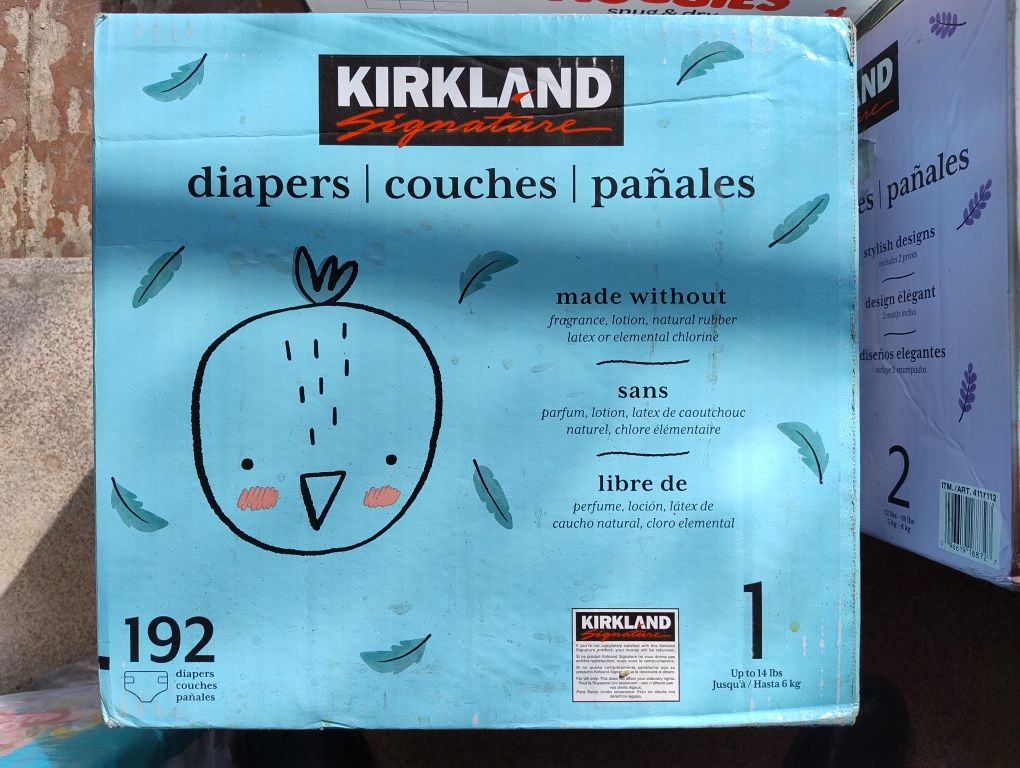 Підгузники Pampers Kirkland 1, 192 шт. США.