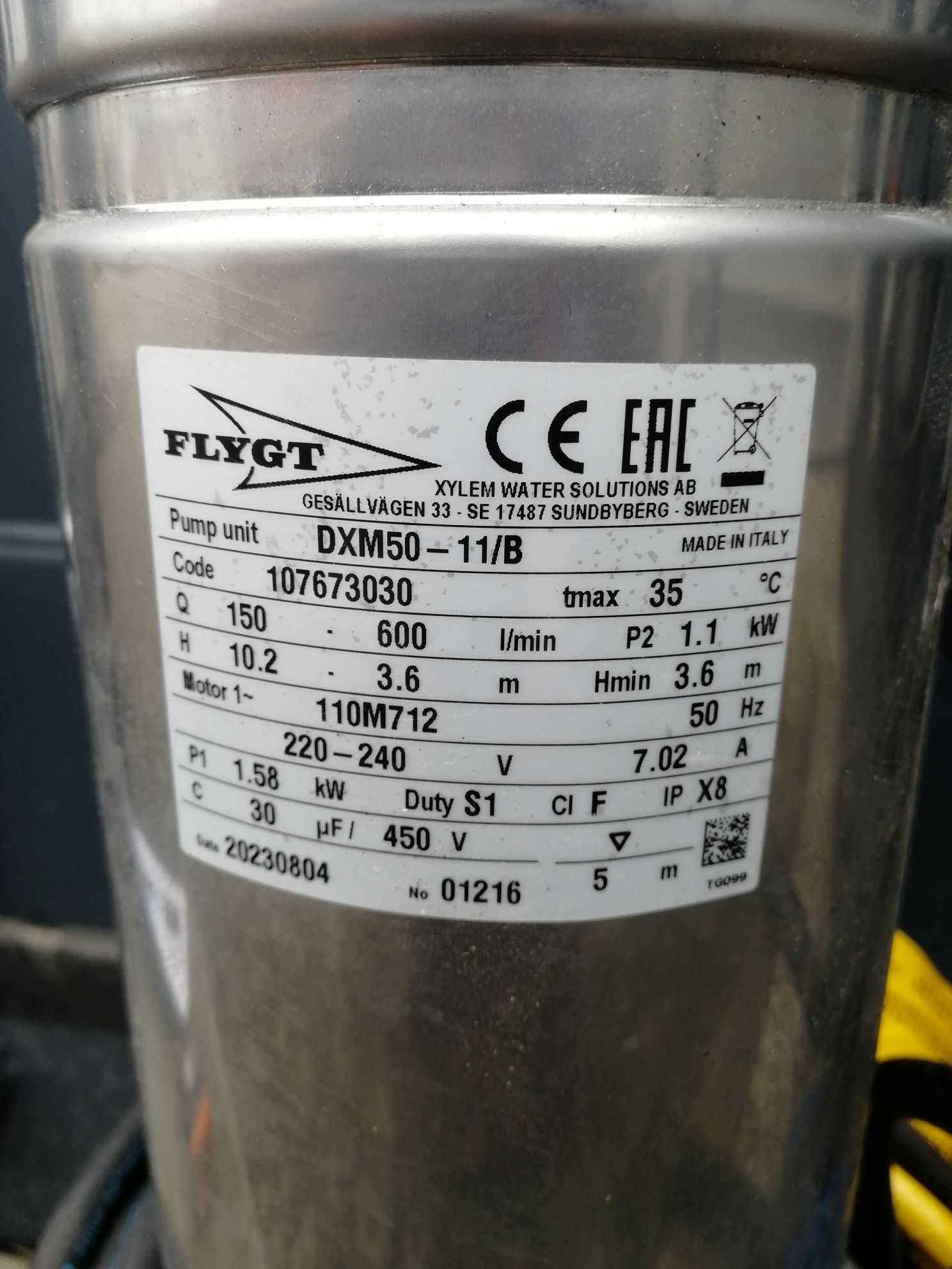 Pompa profesjonalna Flygt dxm50-11/b odwadnianie