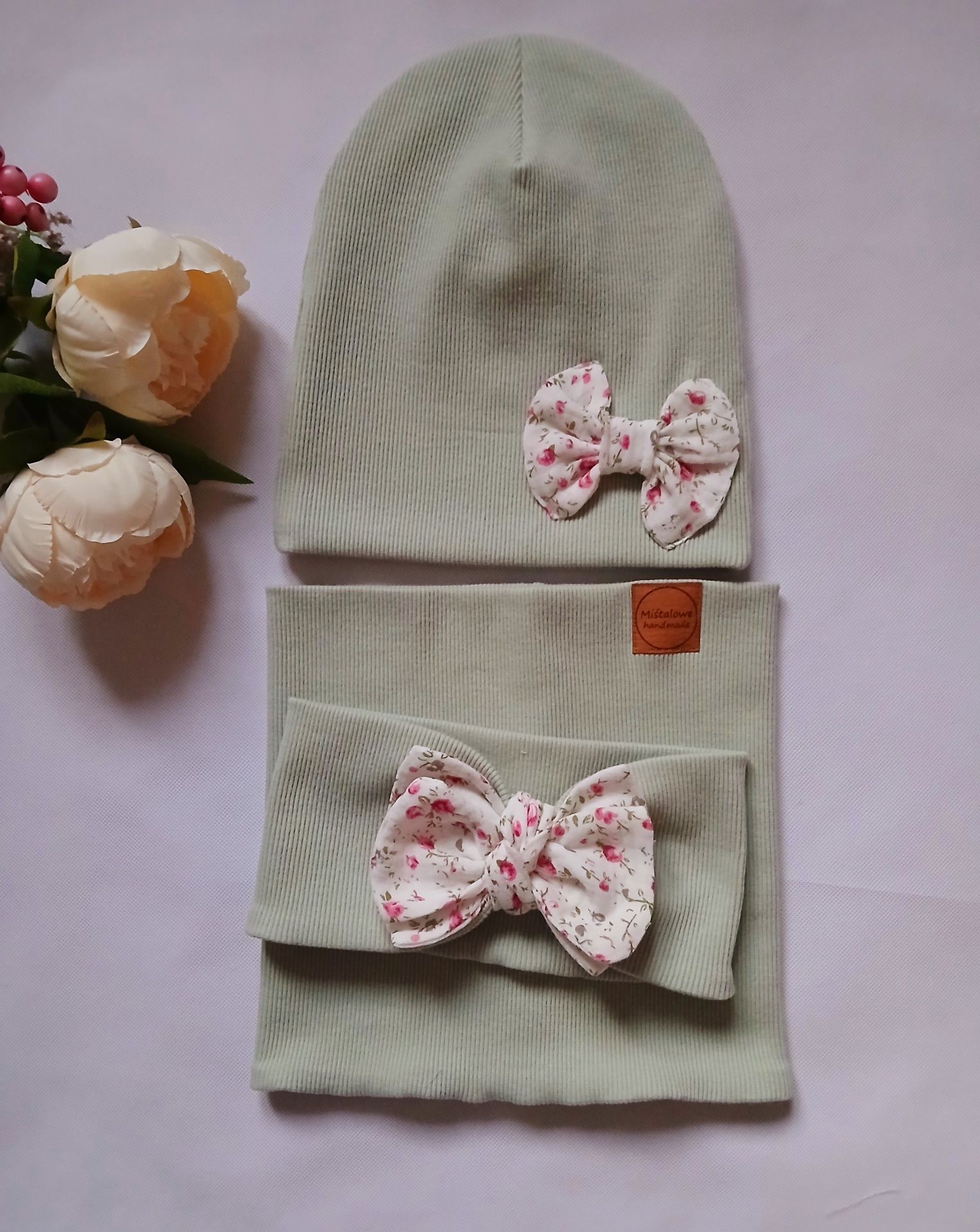 Czapka komin I opaska handmade