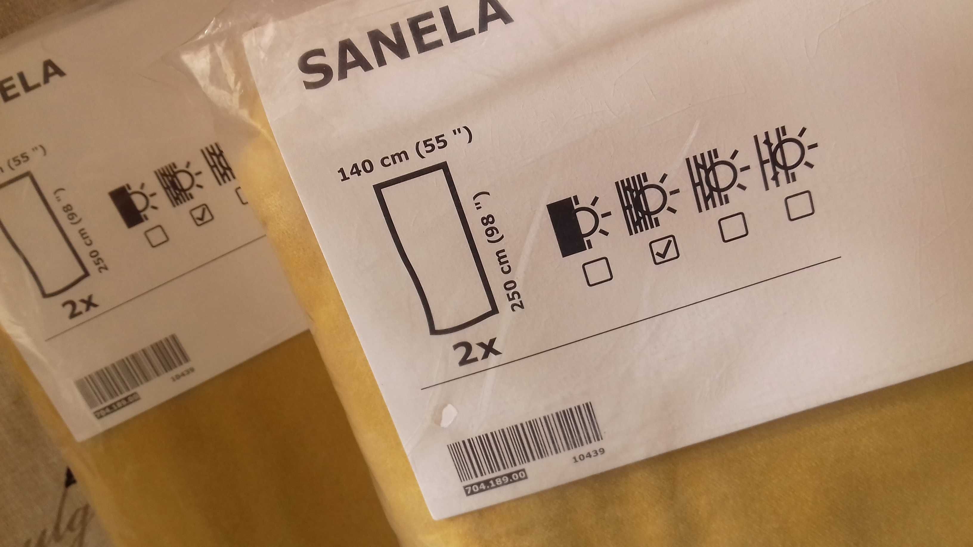 Zasłony IKEA SANELA bawełna mięsisty aksamit 140x250 złoty brąz