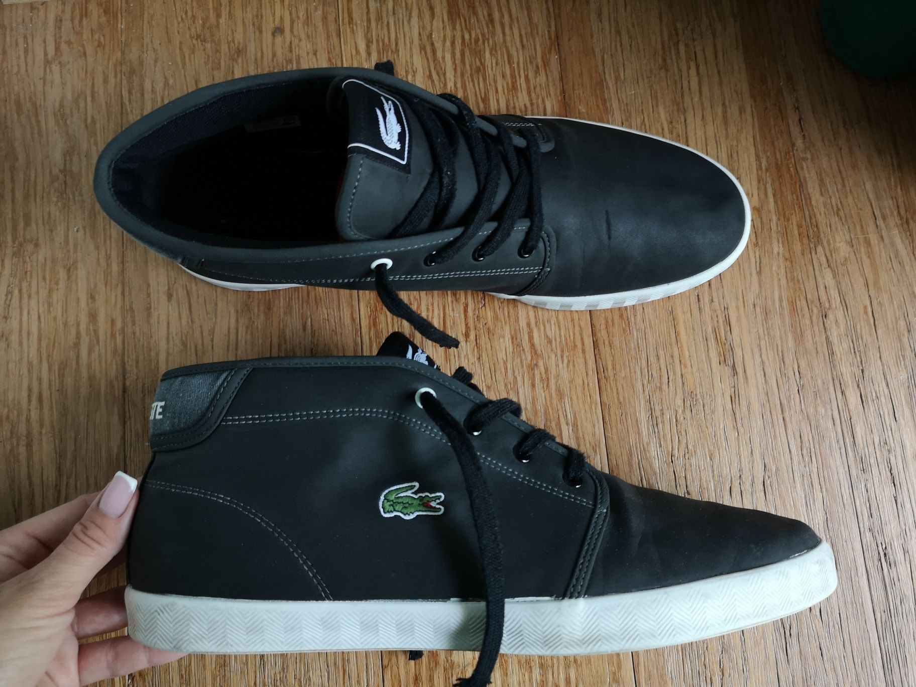 Sneakersy Lacoste Ampthill trampki męskie za kostkę Winter wiązane wys