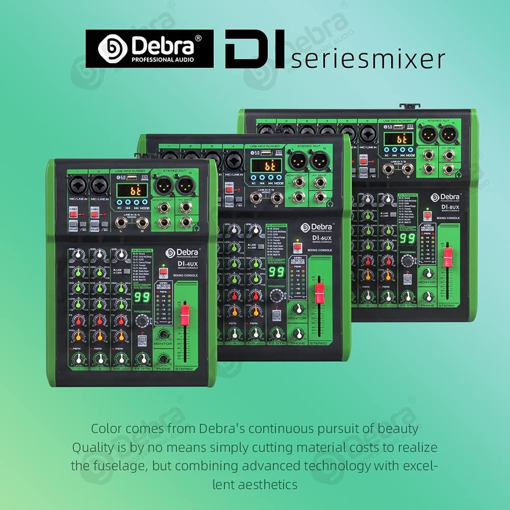 D Debra DI-4UX Series Mixer de áudio profissional com 99 efeitos digit
