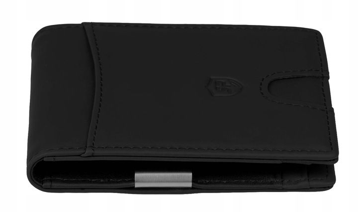 Męski Portfel Cienki Rfid Slim Klips Czarny Etui