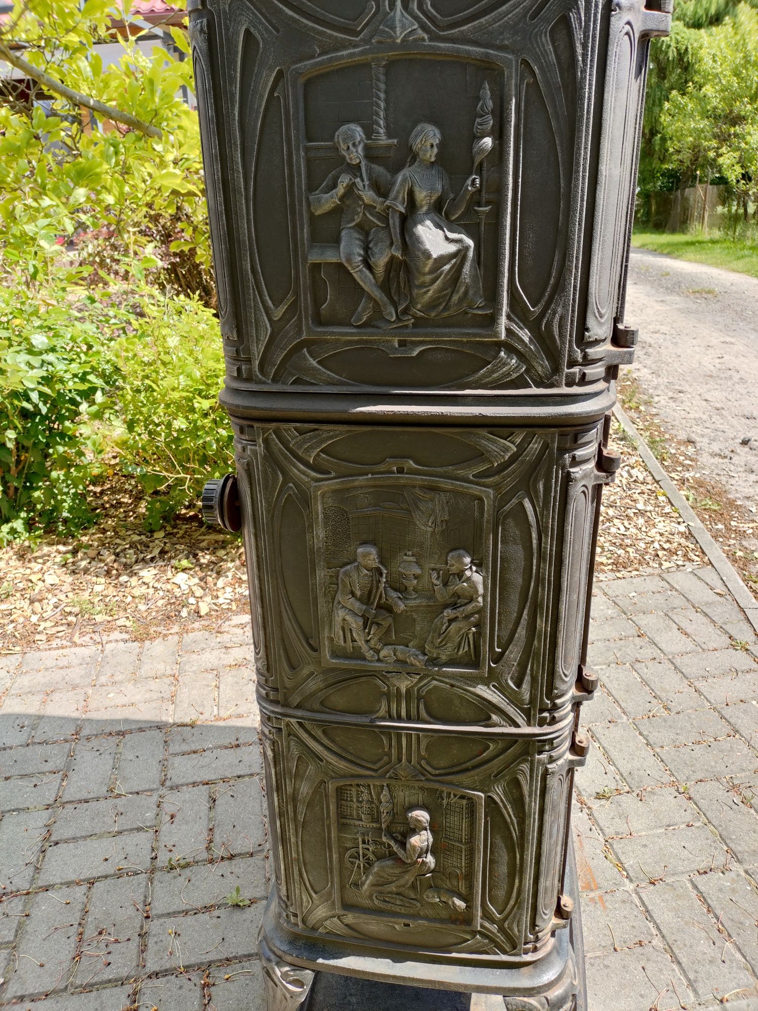 Kominek piec piecyk żeliwny solidny koza 7kw
