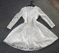 Sukienka biała koronkowa r xs