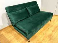 Sofa welur zielona ZENIA velvet z funkcją spania rozkładana kanapa
