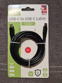 Kabel USB-C 2.0 do USB-C 3A 60W Nowy 3metry