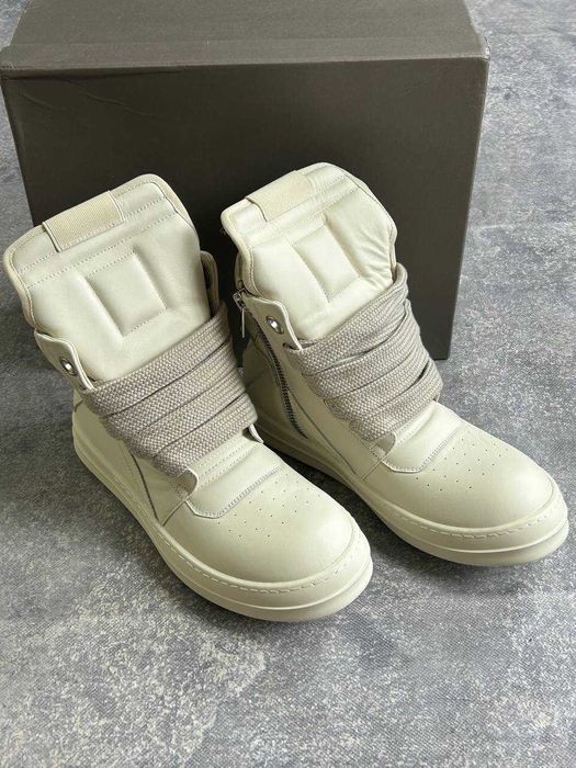 Rick Owens Geobasket Ramones jumbo laces білі кеди archive кеды 43 41