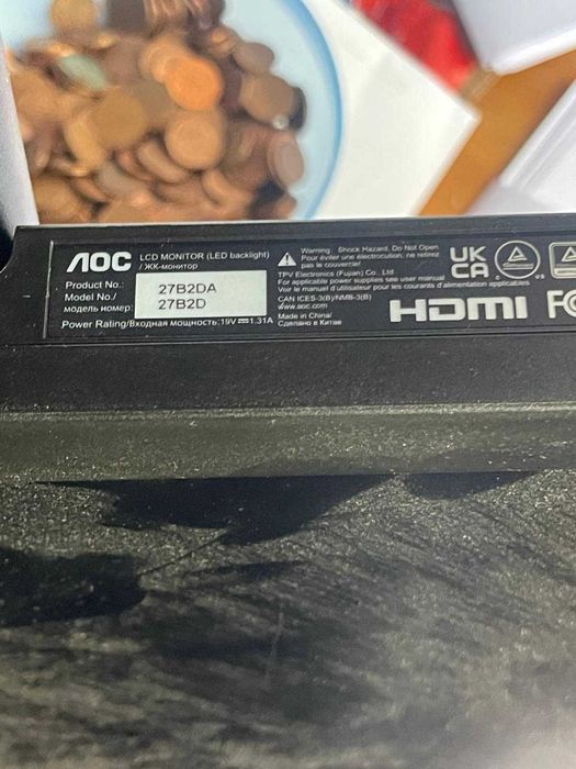 Monitor AOC Model No.: 27B2DA