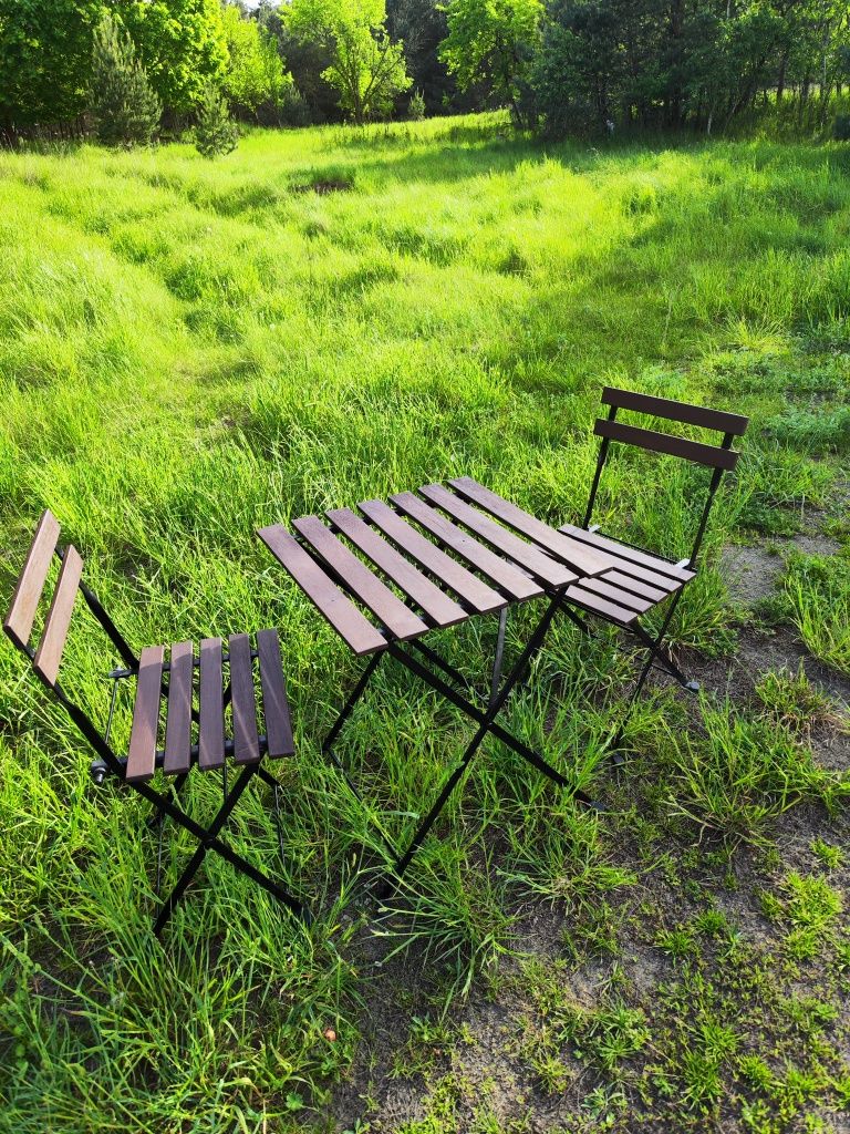 Zestaw ogrodowy Ikea tarno stolik i dwa krzesła