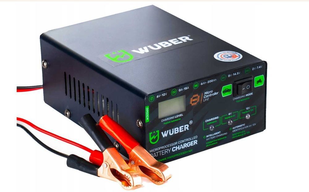 Зарядний пристрій мікропроцесорний 15А 12V/6V Wuber