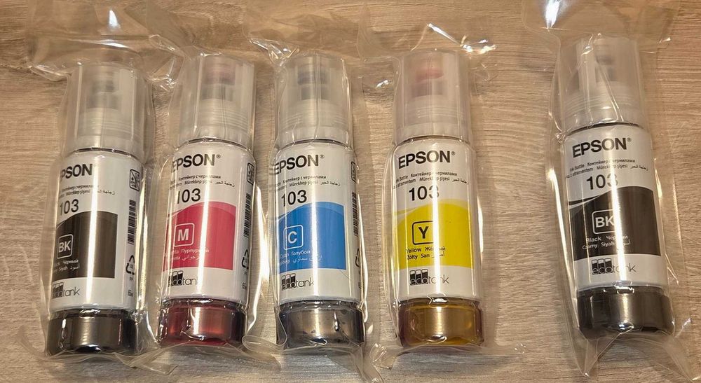 Nowe, oryginalne tusze 103 do EPSON, komplet 4 szt + 1szt gratis!