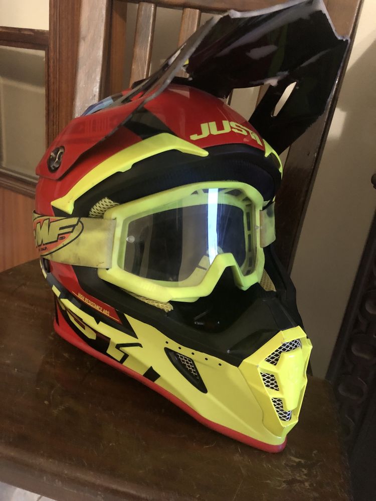 Capacete Just 1 - Óculos 100% Enduro/Motocross