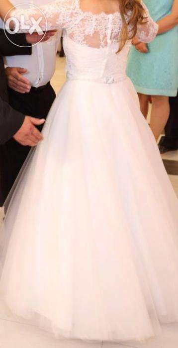 Piękna suknia ślubna EWA plus dodatki roz. 38