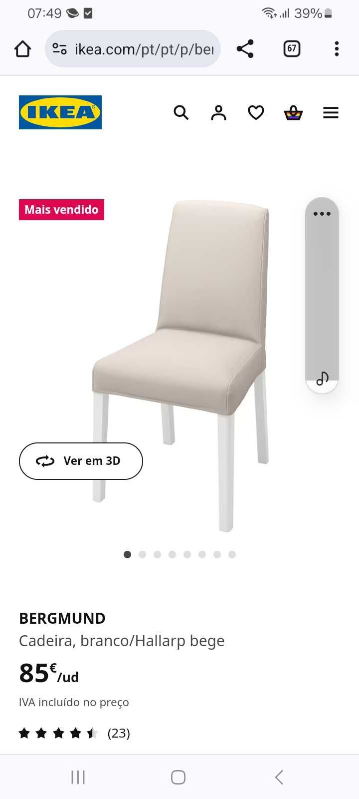 8 Cadeiras jantar