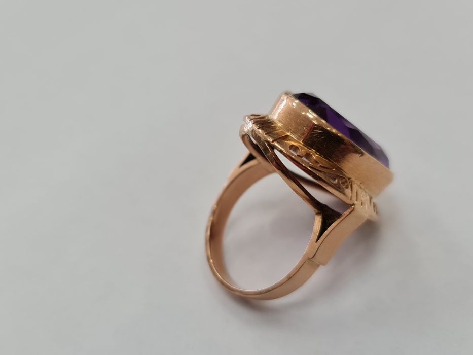Aleksandryt! Wyjątkowy złoty pierścionek/ 585/ 13.08 gram/ R18