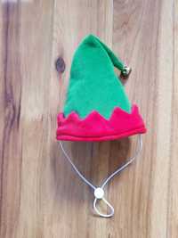 Czapka elfa dla psa z dzwoneczkiem S czapeczka dla pieska przebranie