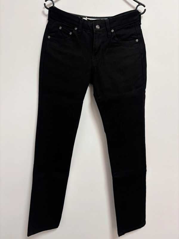 Spodnie damskie jeansowe Lee Elly W14 czarne elastyczne slim fit