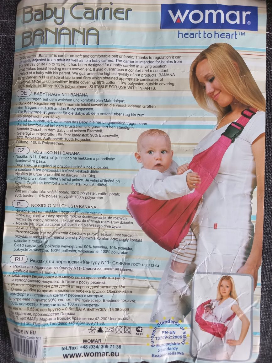 Nosidełko/ chusta BANANA firmy WOMAR