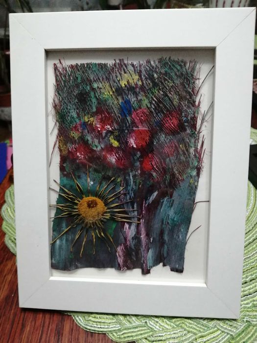 Obrazek na korze kokosowej