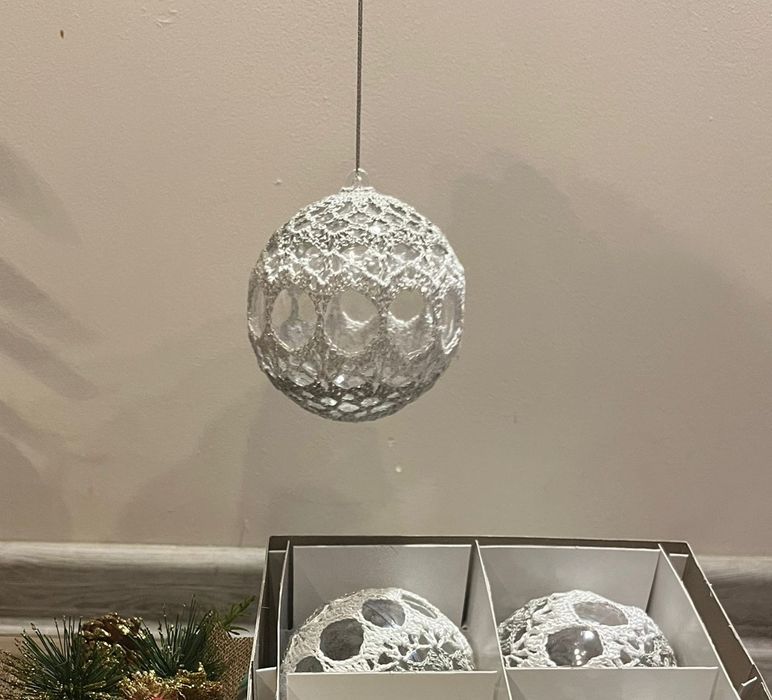 Bombki na choinkę 8 cm własnoręcznie wyszydełkowane