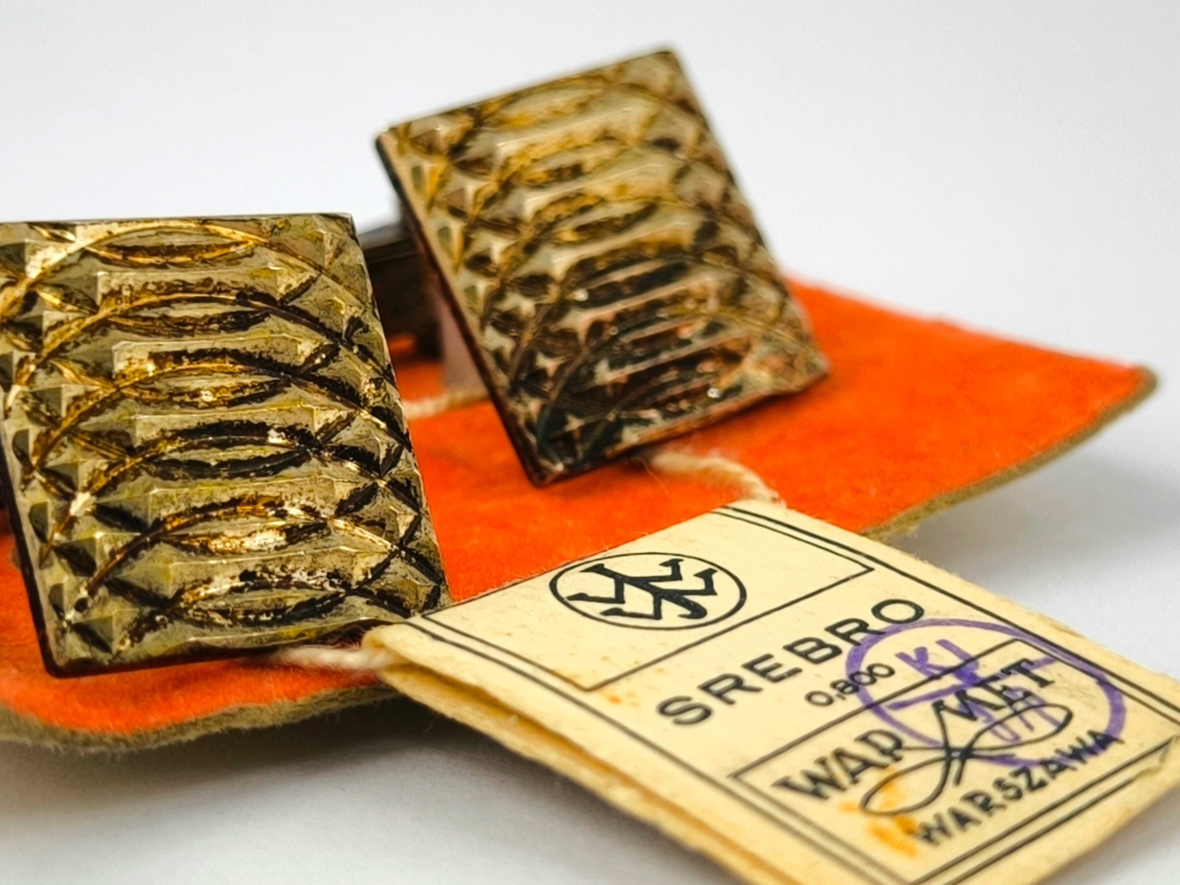 WARMET Srebrne Spinki do Mankietów Pr.800/15g/Oryginalna METKA 1963/86