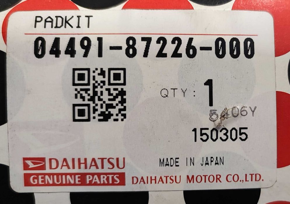Zestaw Klocków Hamulcowych DAIHATSU MOVE Przód