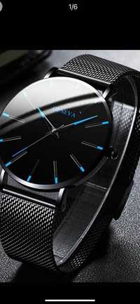 Męski zegarek czarno-niebieski