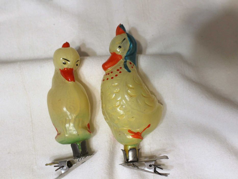 Ёлочные игрушки СССР Утка и Утёнок на прищепках лот