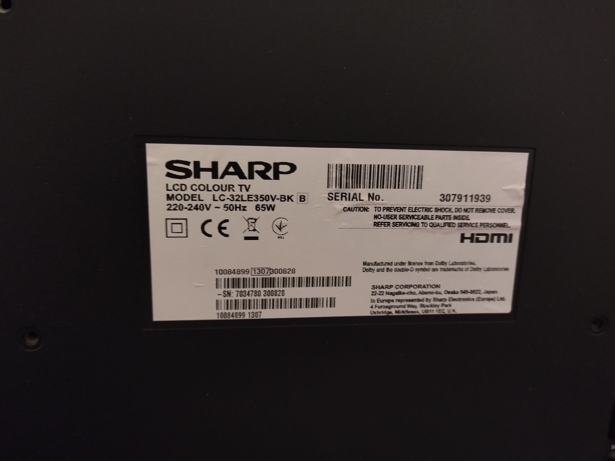 Telewizor Sharp 32" LED LC-32LE350V-BK stan bardzo dobry