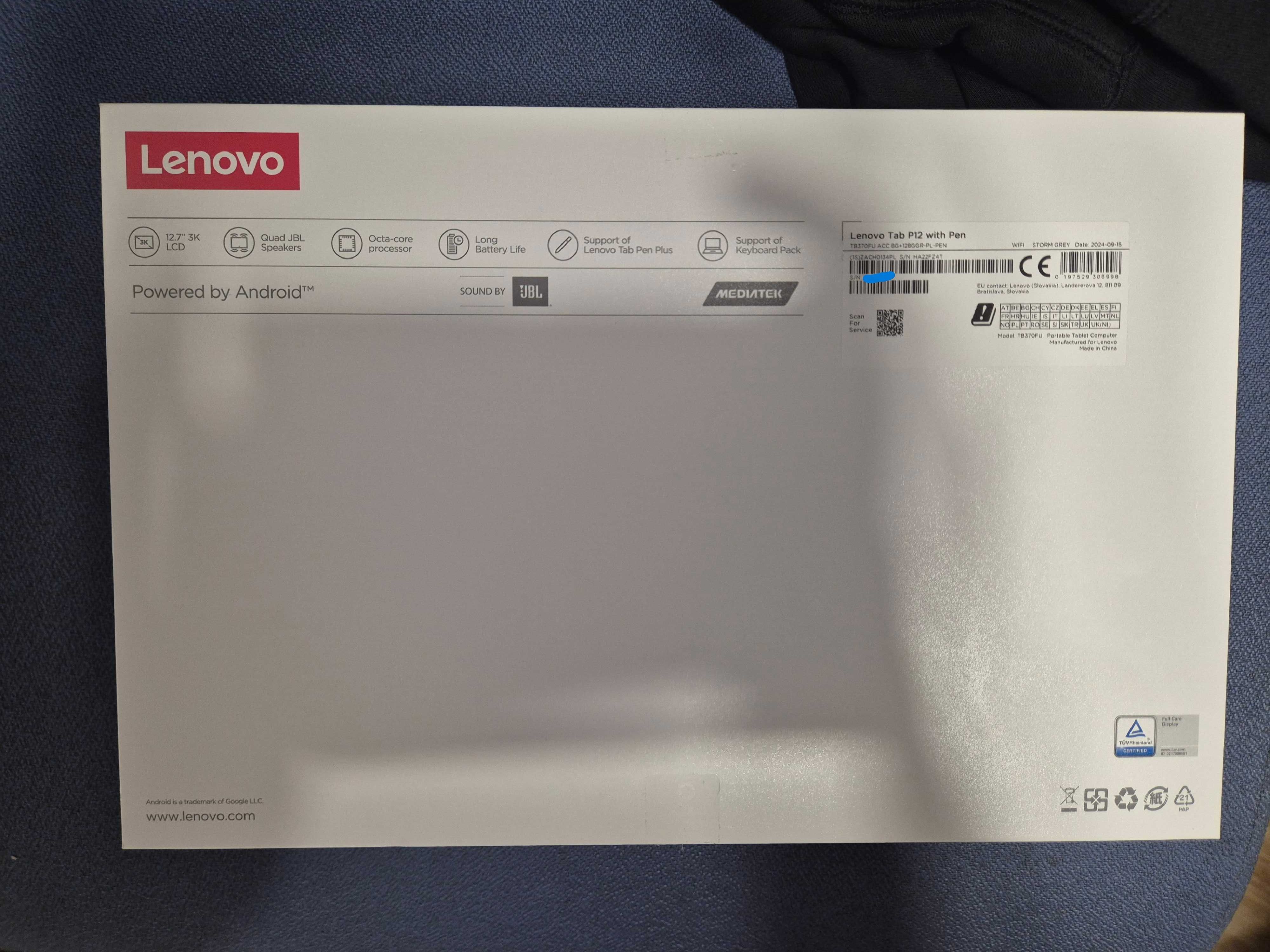 Tablet Lenovo Tab P12 TB370FU 12.7" z rysikiem