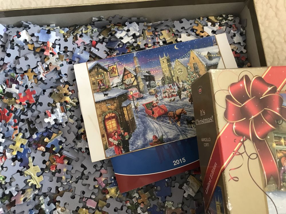 Zestaw puzzle 1000 el. świąteczne Mikołaj Trefl, Gibsons Christmas