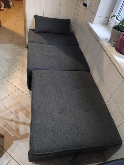 Fotel Wypoczynkowy Rozkładany IBERIS 80 cm Czarny Tapicerowany